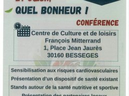 Nutrition, mouvements et coeur, quel bonheur/ conférence et ateliers